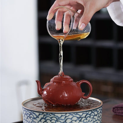Yixing Zisha Dahongpao Clay Tea Pot Pottery Teapot Marked 7 Infuser Holes
