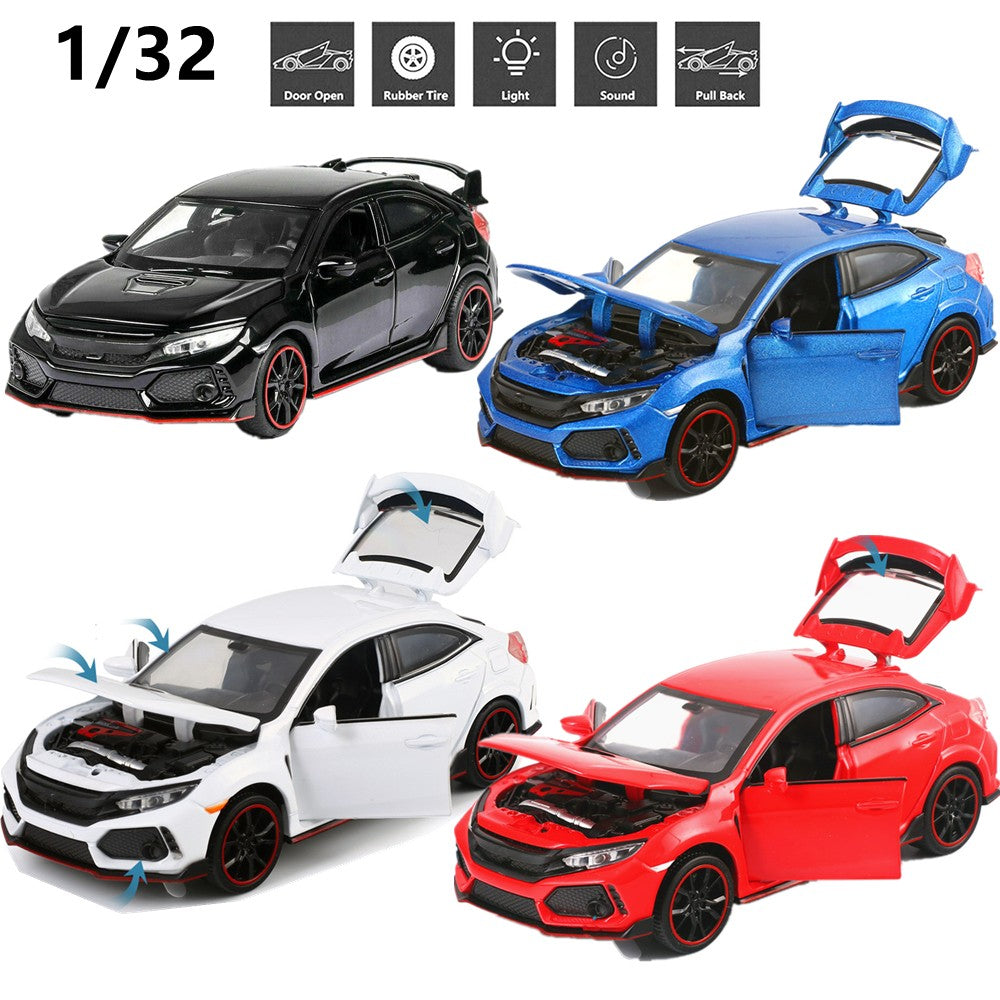 1:32 Diecast Alloy Pull Back Function Model Toy Car With Sound&Light Effect