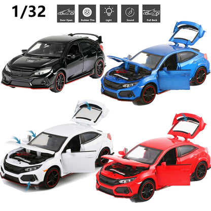 1:32 Diecast Alloy Pull Back Function Model Toy Car With Sound&Light Effect