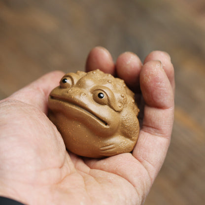 Wealthy Mascot Golden Frog Handmade Artware Zisha Duan Clay Tea Pet Ornament New