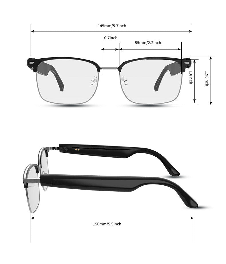 2024New fashion Bluetooth audio smart glasses Sunglasses Open earbuds 2 speakers