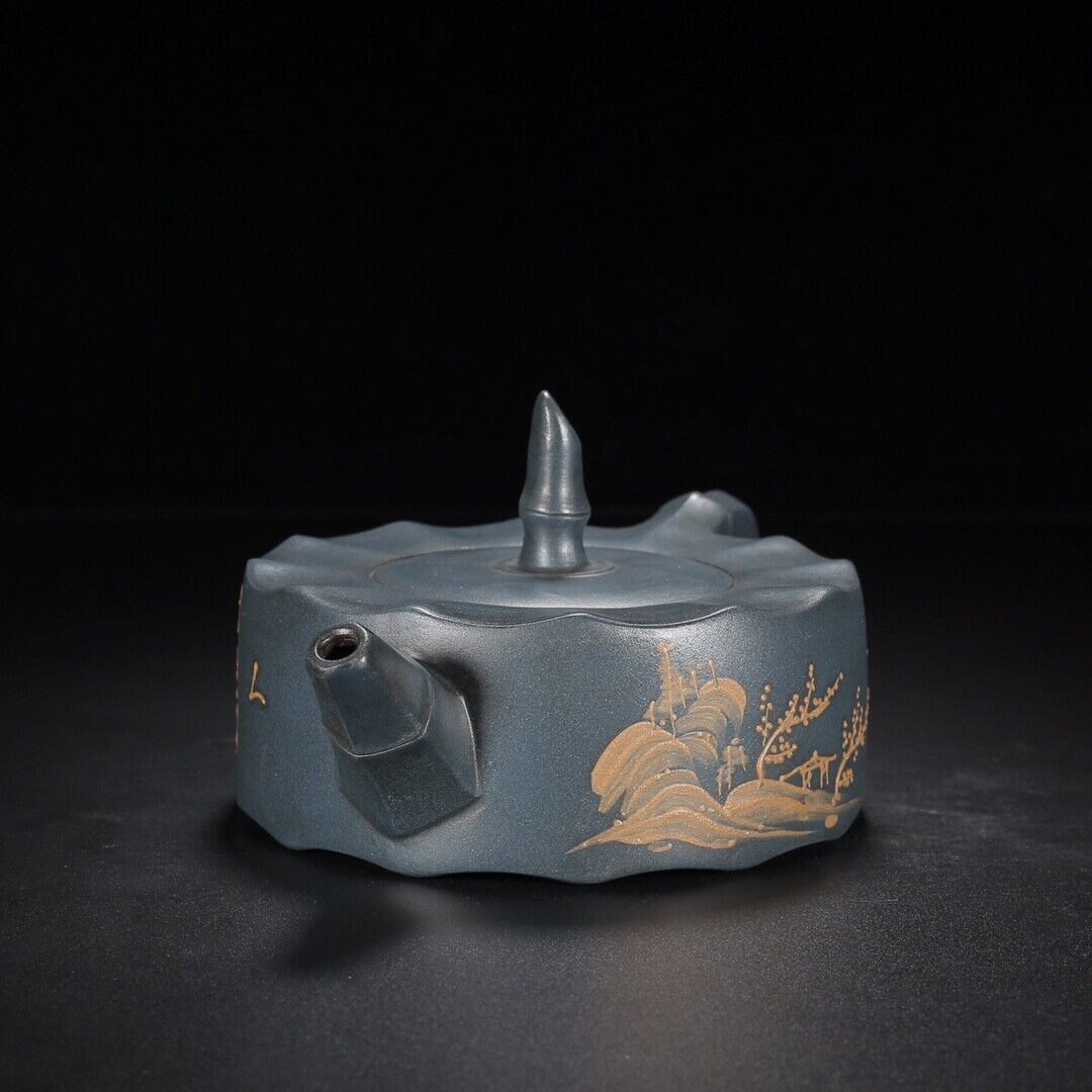 Vintage China Yixing Purple Clay Teapot Zisha Ceremony Painted Exquisite Teaware