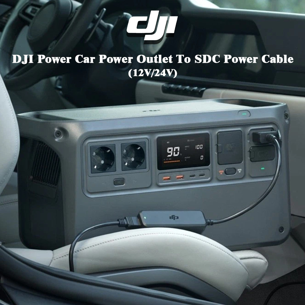 DJI Power Car Power Outlet to SDC Power Cable (12V/24V) For Power 2000/1000/500