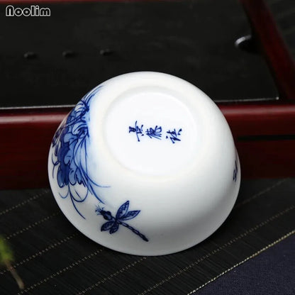 80ml Jingdezhen Ceramic Teacup Hand Painted Lotus Small Tea Porcelain Master