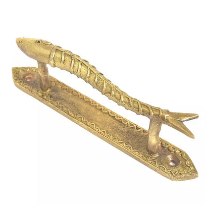 Set of 2 Antique Look Brass Fish Handle With Fine Detailings