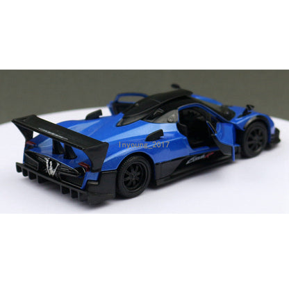 1/36 Scale Pagani Zonda R Model Car Diecast Toy Cars 2 Doors Open Pull Back Blue
