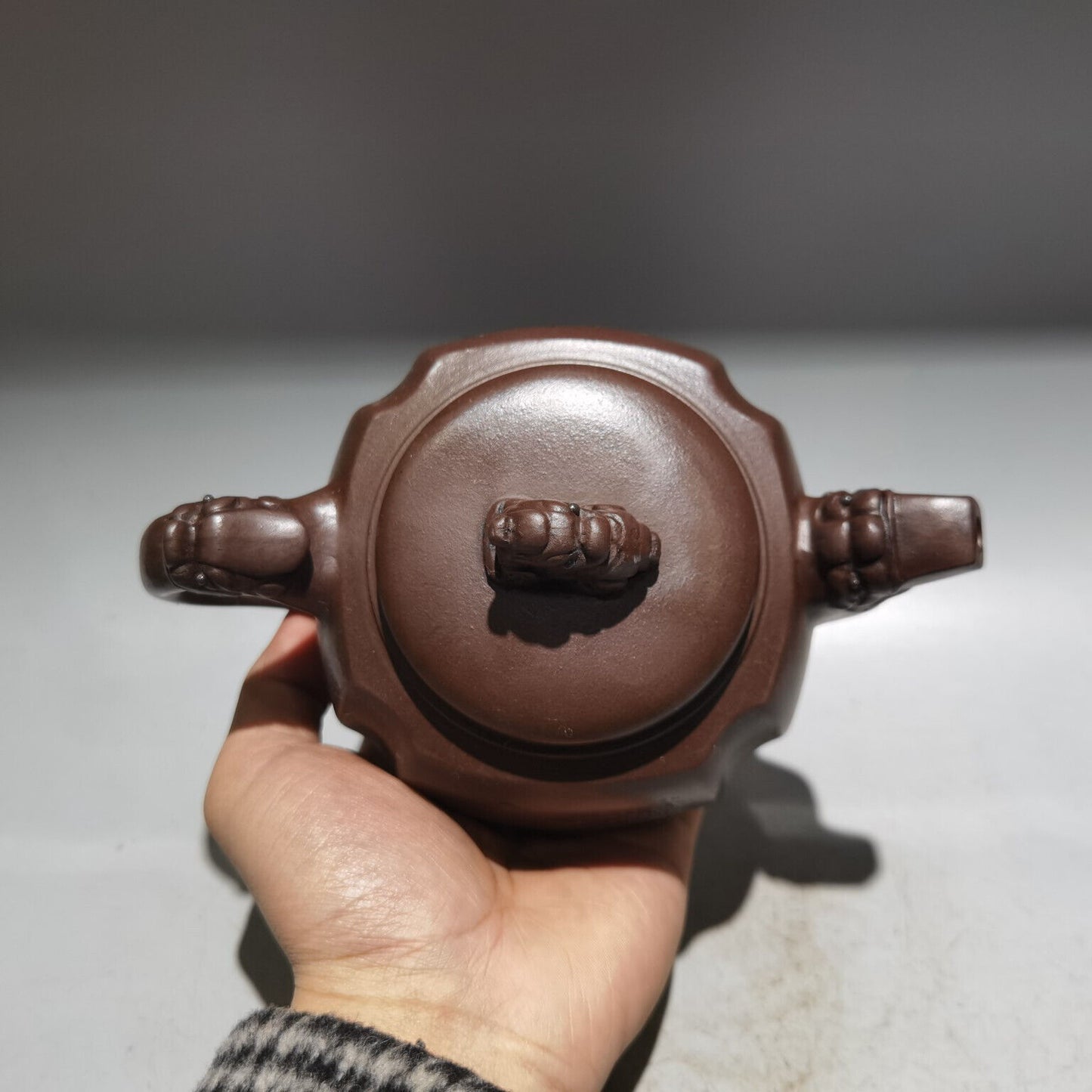 Chinese Yixing Zisha Clay Handmade Exquisite Teapot（四方龙壶 低款：金鼎商标）