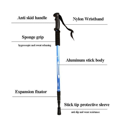 Outdoor Hiking Walking Stick Camping Telescopic Aluminum Alloy Trekking Poles