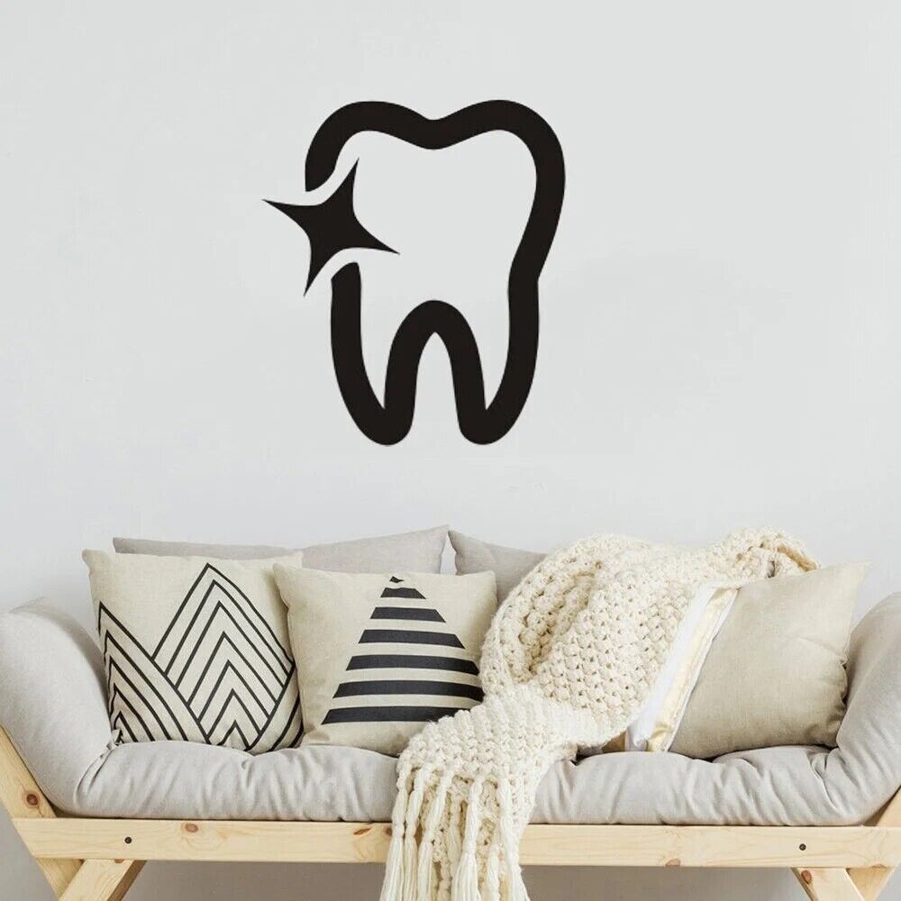 Dental Clinic Wall Decals Vinyl Bathroom Poster Tooth Dentistry Sticker 40x54cm