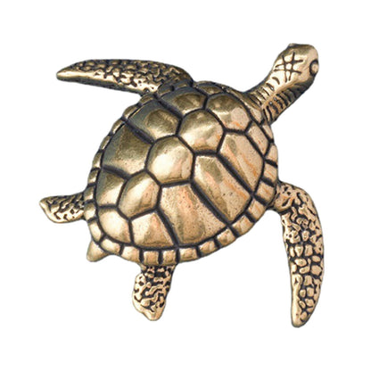 Brass Sea Turtle Statue Mini Tea Pet Figurine Cute Decoration for Bedroom