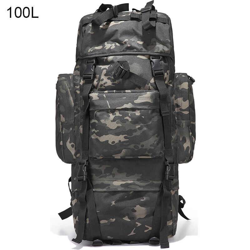 100L Military Tactical Backpack Large Capacity Waterproof Travel Bag Rain Cover