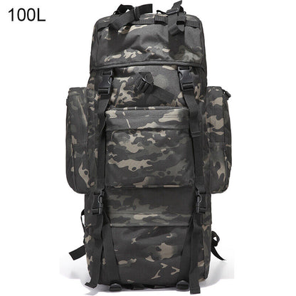 100L Military Tactical Backpack Large Capacity Waterproof Travel Bag Rain Cover