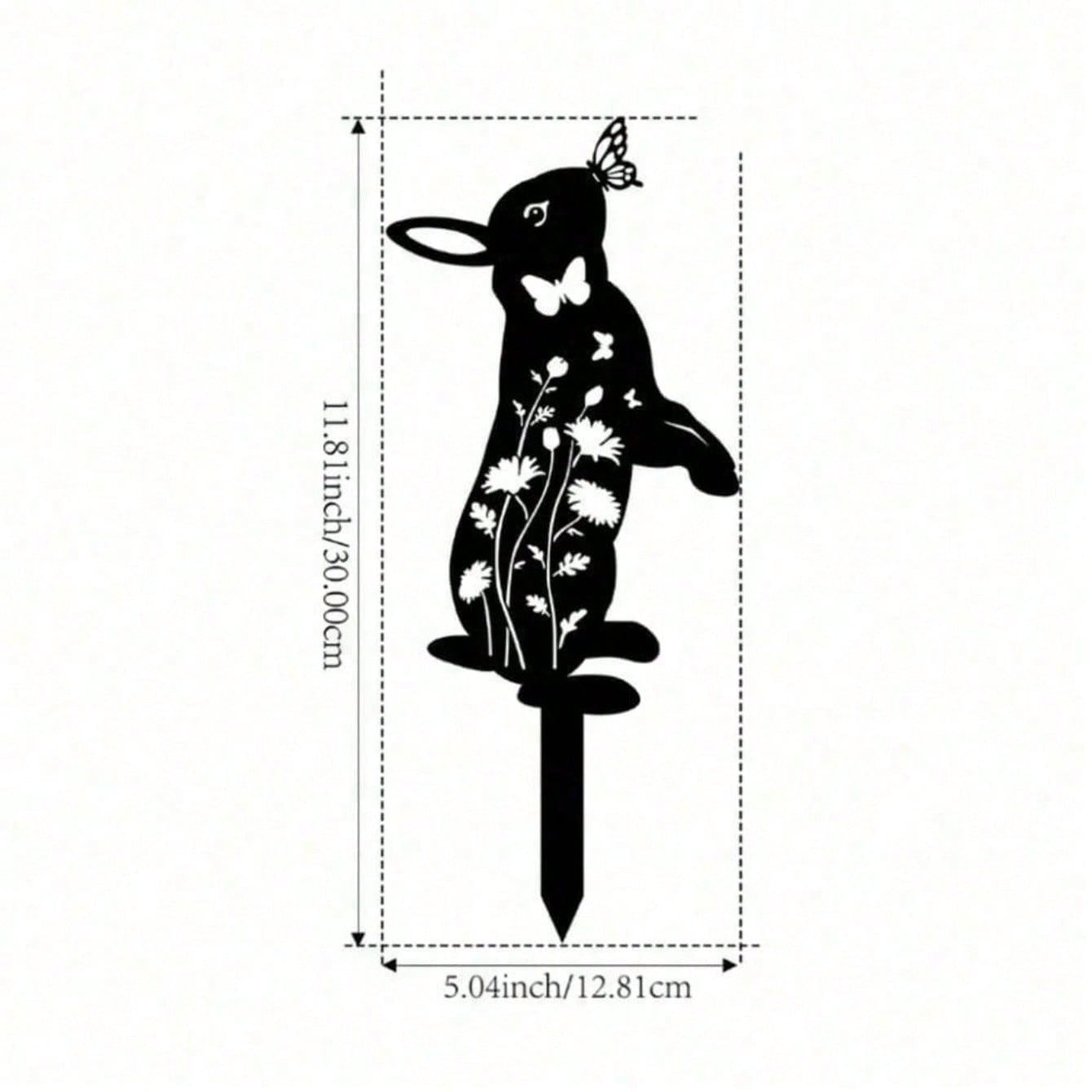 HelloYoung Metal Rabbit Stake 1PC Yard Decor Holiday Gift