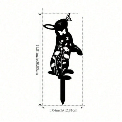 HelloYoung Metal Rabbit Stake 1PC Yard Decor Holiday Gift