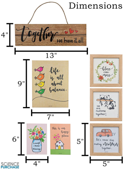 7 Piece "Life is All About Balance" Themed Wooden Wall Decoration Set - Inclu...