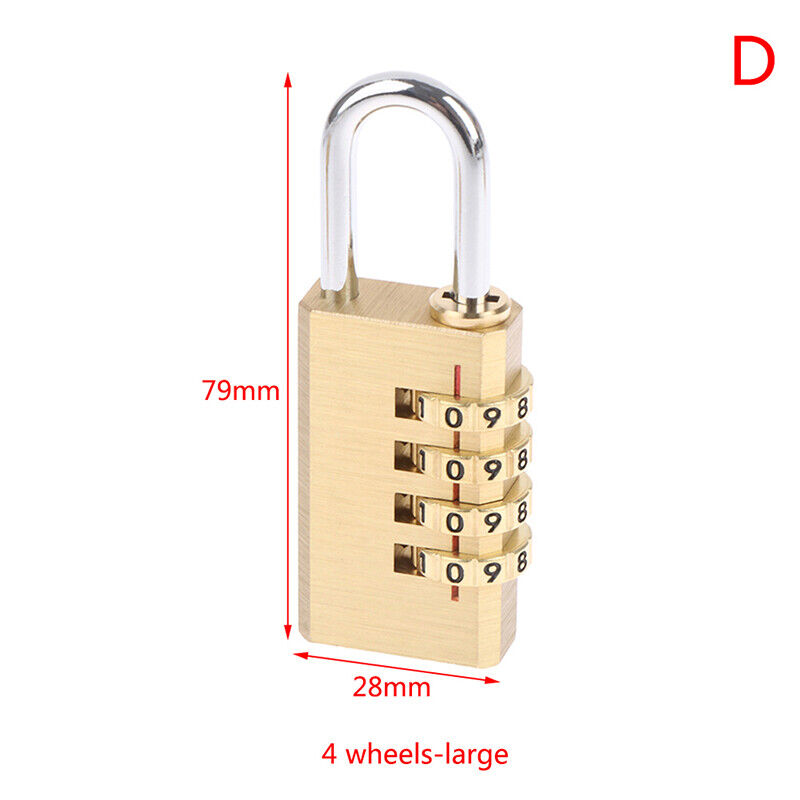 Brass Mini 3/4 Digits Number Code Lock Combination Padlock For Travelling Bag