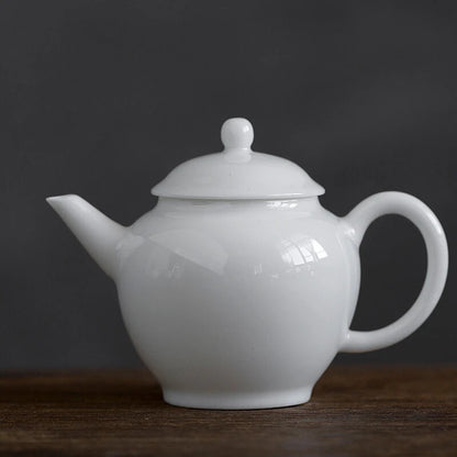 White Porcelain Teapot Household Jade Porcelain Teapot Ceramic Kung Fu Tea Set