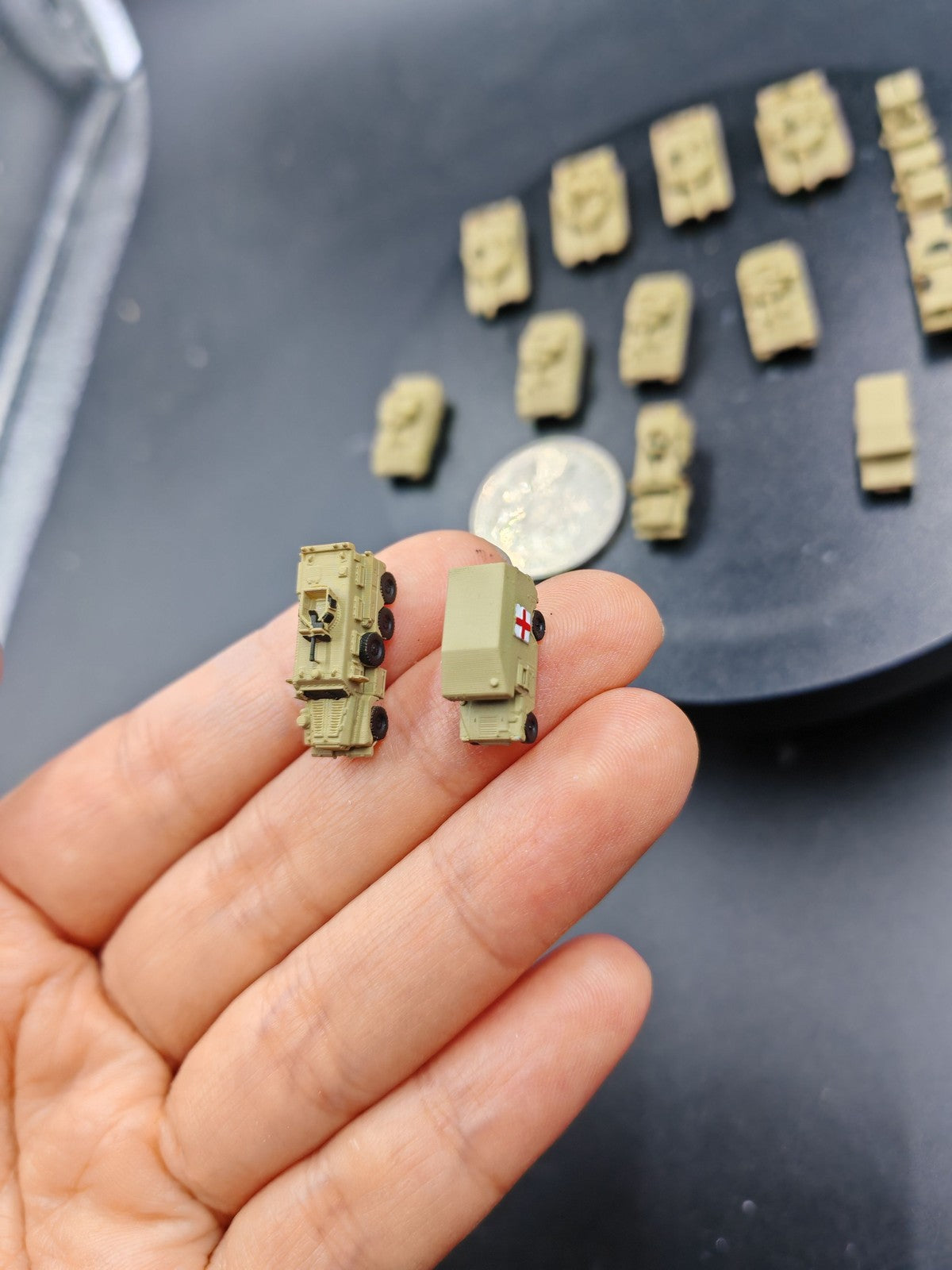 3D Printed 1/350/400 Us Armored Forces Tank Desert color Finished Model 14/pcs
