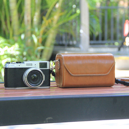 Retro Faux Leather Camera Bag Case Crossbody Shoulder Bag For Sony ZVE10
