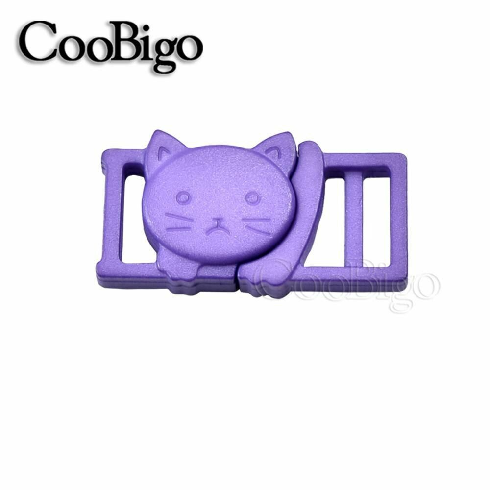 Cat Head Plastic Side Release Buckle Clips Outdoor Backpack Pet Collar 12pcs