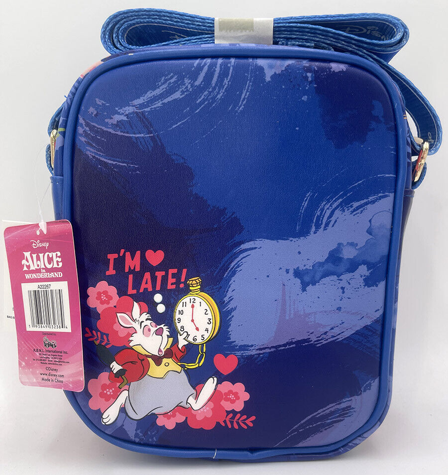 Disney Alice In Wonderland Crossbody Bag Rare 8.5" Lady Purse Blue