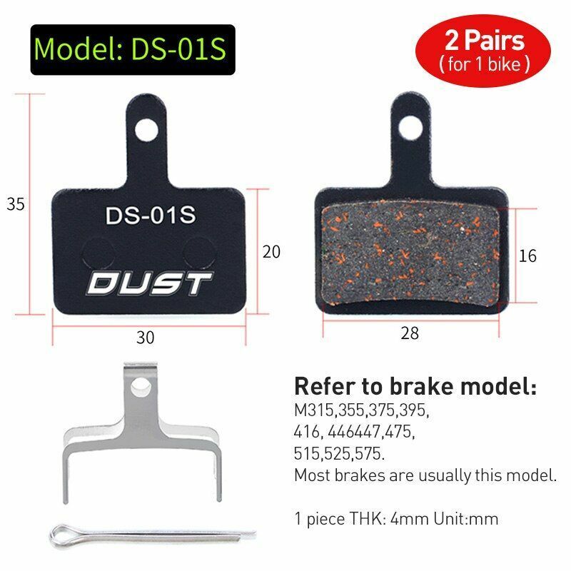 Bicycle Disc Brake Pad 2 pairs (4 pcs) Bike Hydraulic Semi-Metallic Cycling SRAM