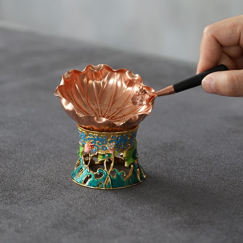 Chinese Traditions Copper Tea Strainers Handmade Tea Filter Tea Accessories Set
