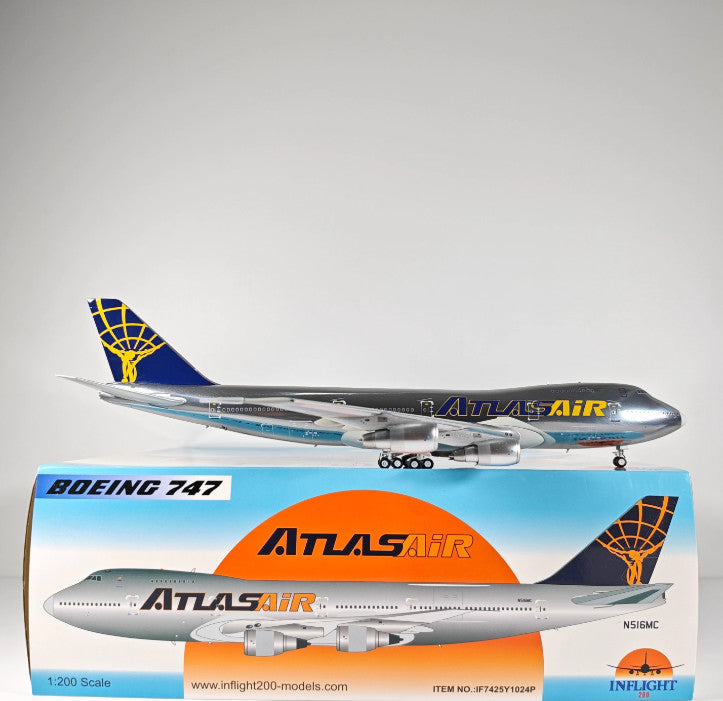 1:200 InFlight Atlas Air B747 N516MC Passenger Airplane Diecast Plane Model