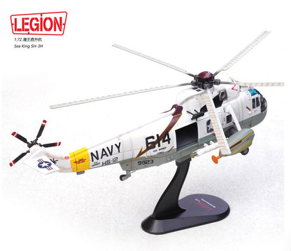 1:72 LEGION Sea King SH-3H U.S. NAVY HS-12 Helicopter Diecast Aircraft Model
