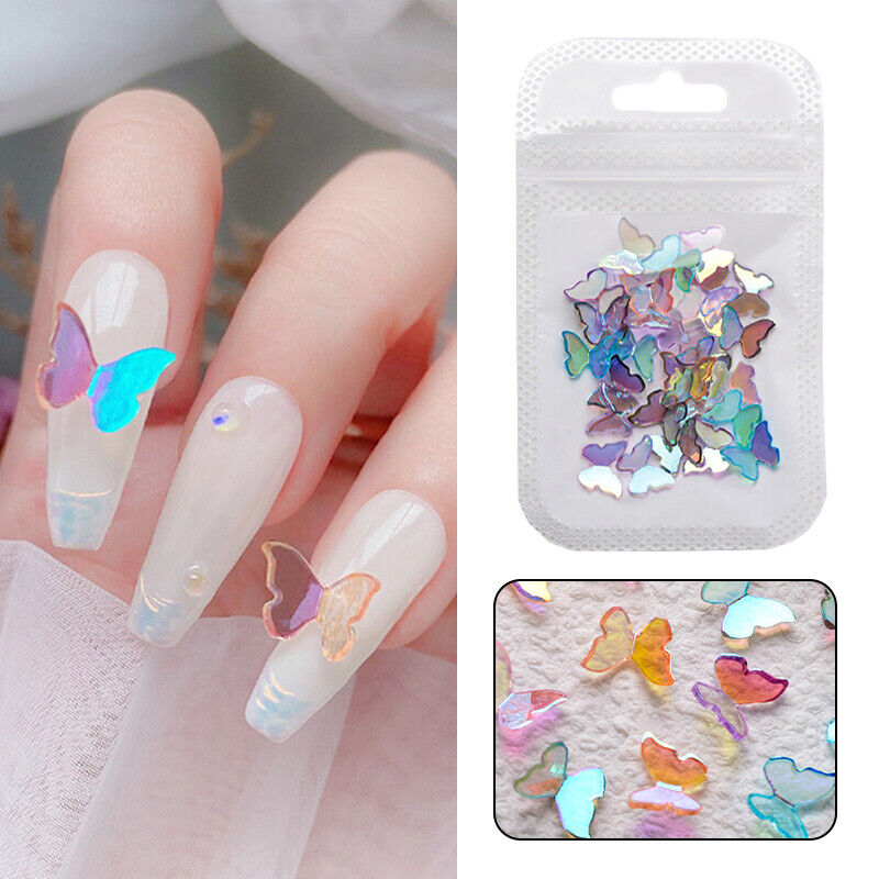 30Pcs/bag 3D Butterfly Nail Drill DIY Nail Art Decoration Color Diamond Jewelry*