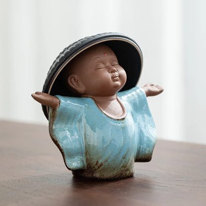Ceramic Creative Monk Tea Strainer Tea Leaking Tea Filter Net Kung Fu Tea Set