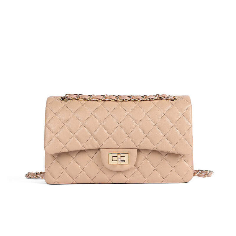 Quilted Lambskin Leather Double Flap Chain Shoulder bag Small Purse Crossbody