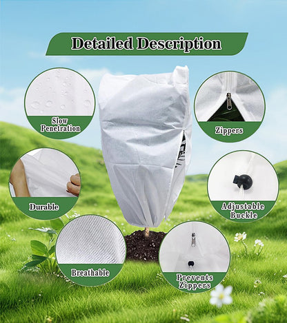 Plant antifreeze cover thickened non-woven fabric drawstring zipper style
