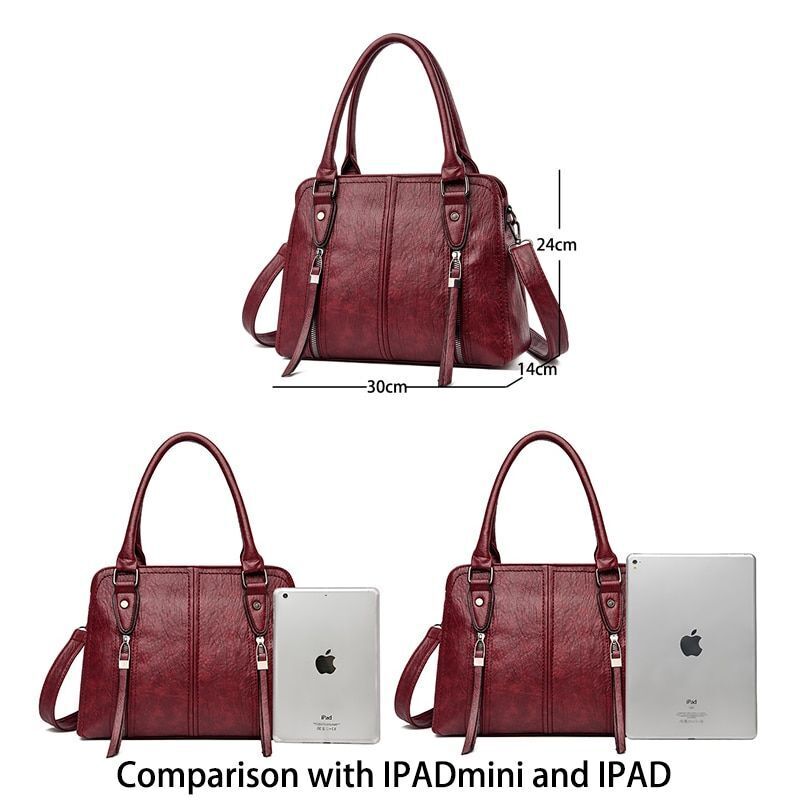 Leather Handbag Large Messenger Bag Simple Messenger Bags Polyester 30*14*24 CM