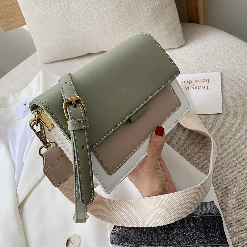 Crossbody Bag Handbag Flap Bags Simple Shoulder Purse Luxury Polyester Brown 1PC