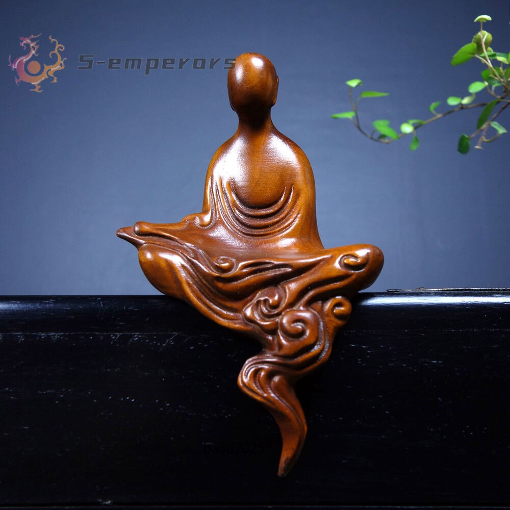 Chinese Natural Boxwood Hand Carved Exquisite Buddha Statue
