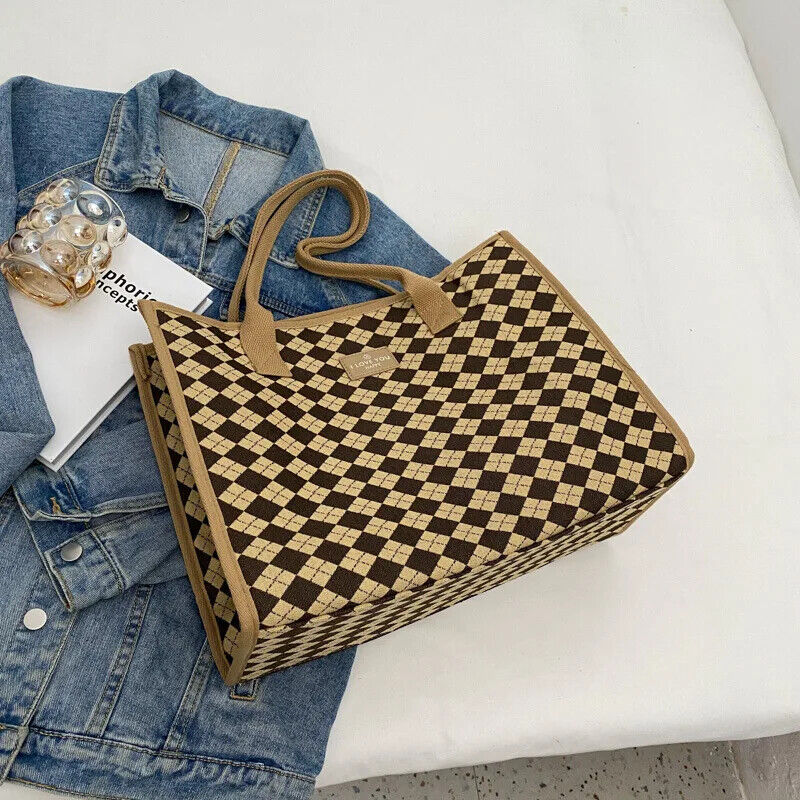Tote Women's Bag Canvas Bag Solid Simple Shoulder Bag Multifunctional Handbag