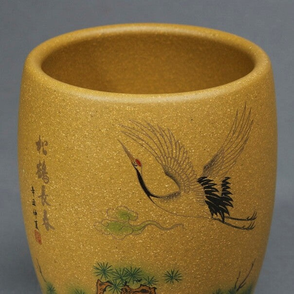 Handmade Teacup Crane Painted Master Cup 200ml Real Yixing Zisha Duan Clay Cup