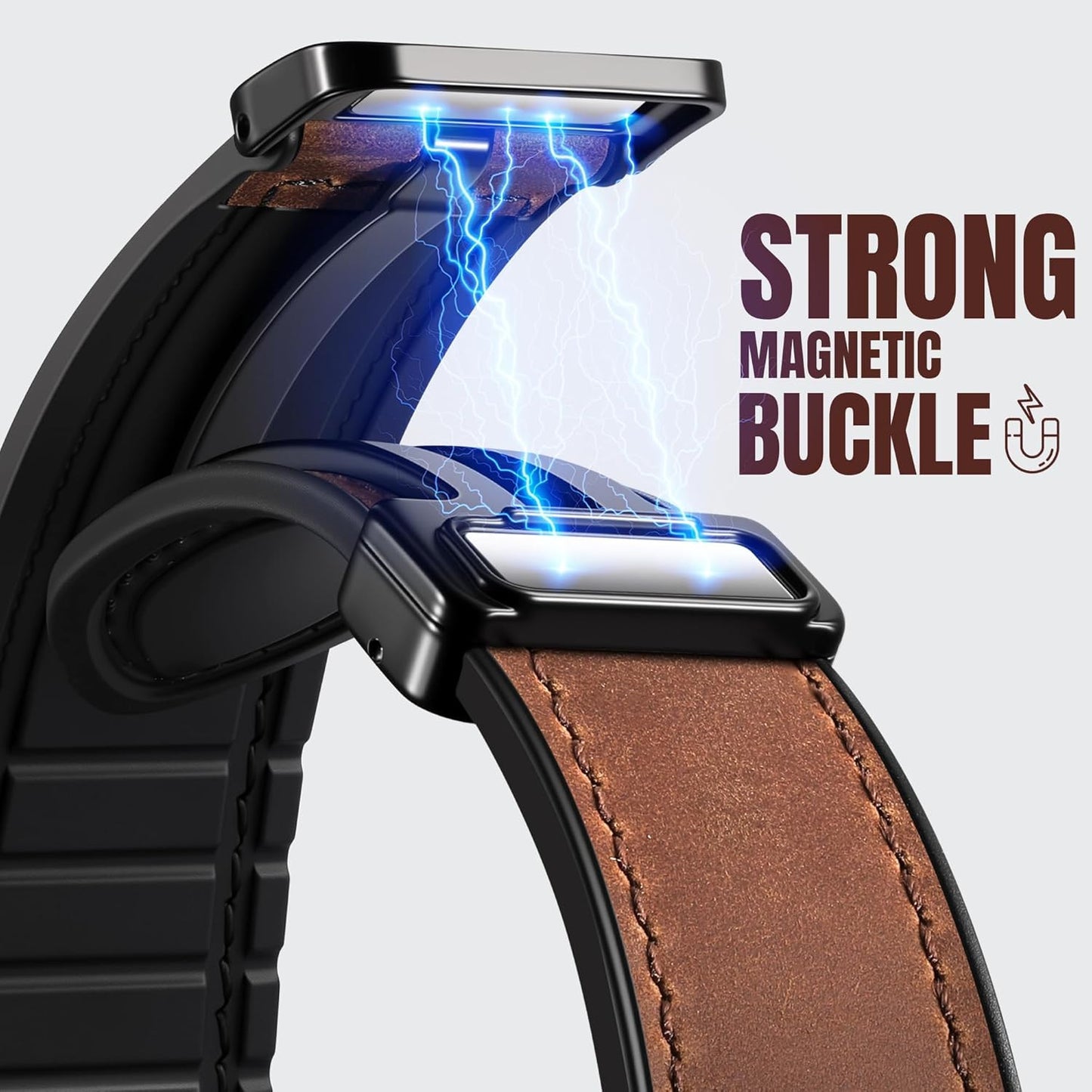 Magnetic Leather Bands Compatible with Galaxy Watch 8 Band 40Mm 44Mm, Galaxy Wat