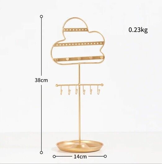Jewelry Display Stand Metal Birdcage Cloud Wall Earrings Necklace Storage Holder
