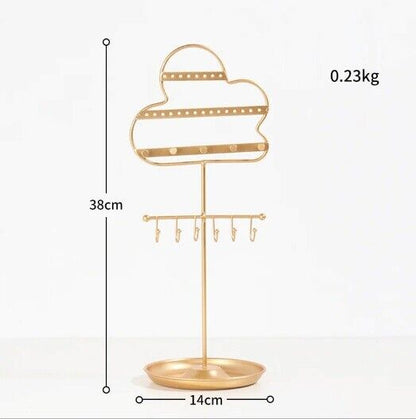 Jewelry Display Stand Metal Birdcage Cloud Wall Earrings Necklace Storage Holder