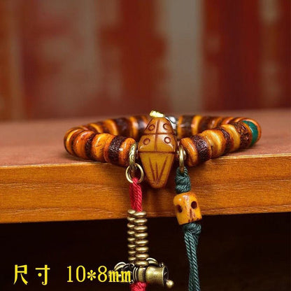 Tibetan Bead Bracelet 10x8mm Single Circle Buddhist Prayer Mala Ethnic Jewelry