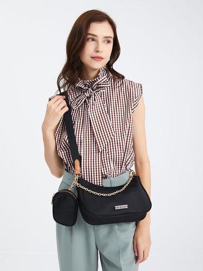 Shoulder Crossbody Pleated One Shoulder Bag Synthetic Leather Crossbody Purse