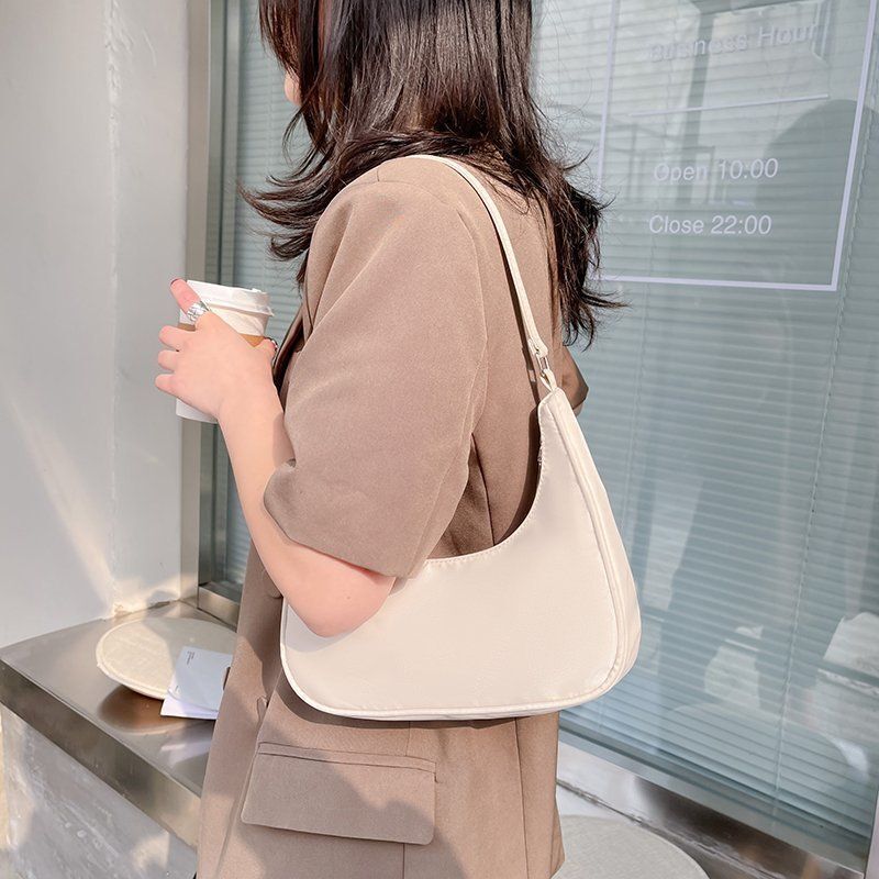 Nylon Underarm Shoulder Purse Canvas Small Shoulder Bag Clutch Handbag Polyester
