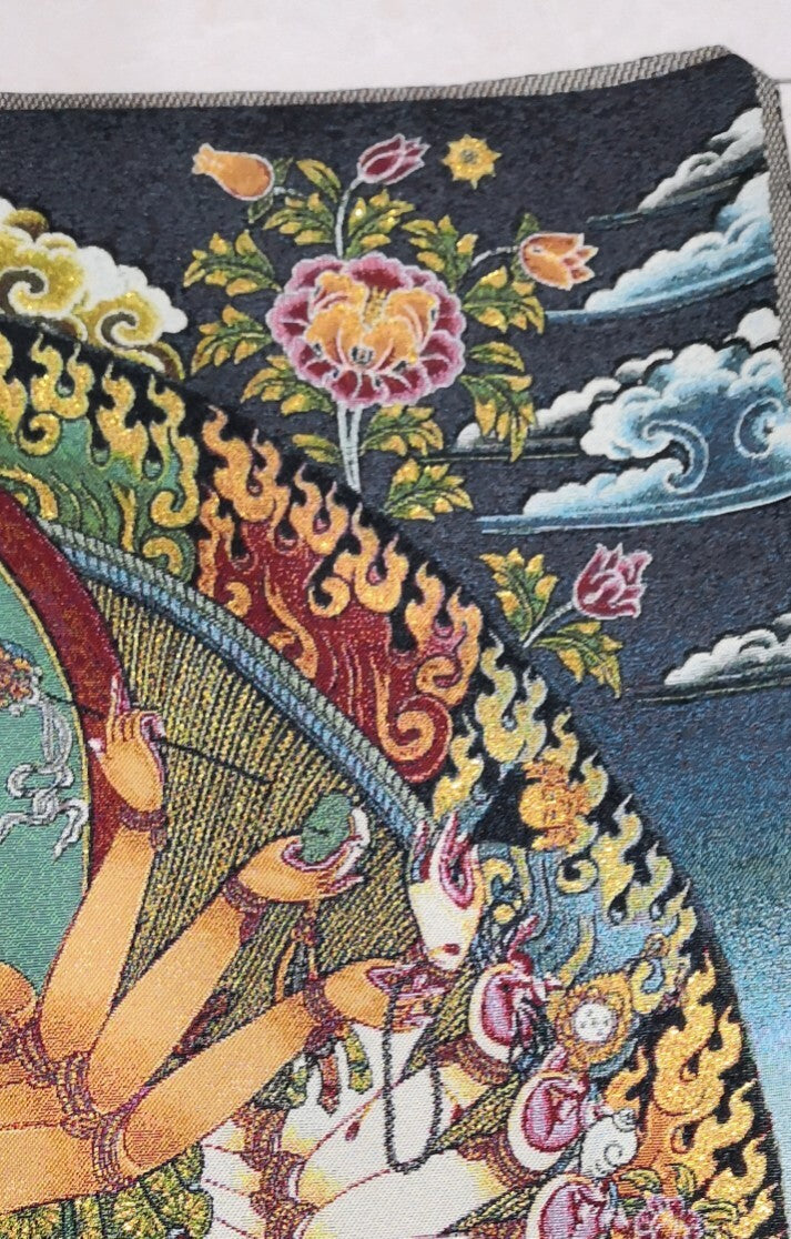 36" Tibet Tibetan Cloth Silk Buddhism Kalachakra Buddha Tangka Thangka Mural