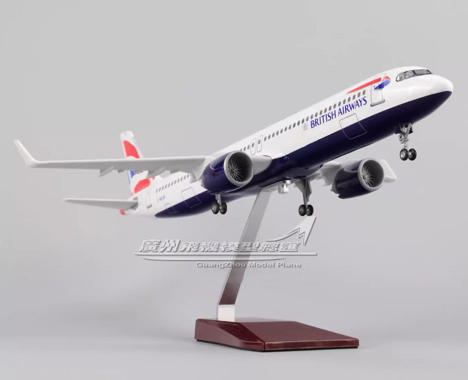 45CM 1:100 BRITISH AIRWAYS AIRBUS A321neo Airplane Landing Gear Resin Model