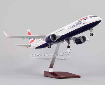 45CM 1:100 BRITISH AIRWAYS AIRBUS A321neo Airplane Landing Gear Resin Model