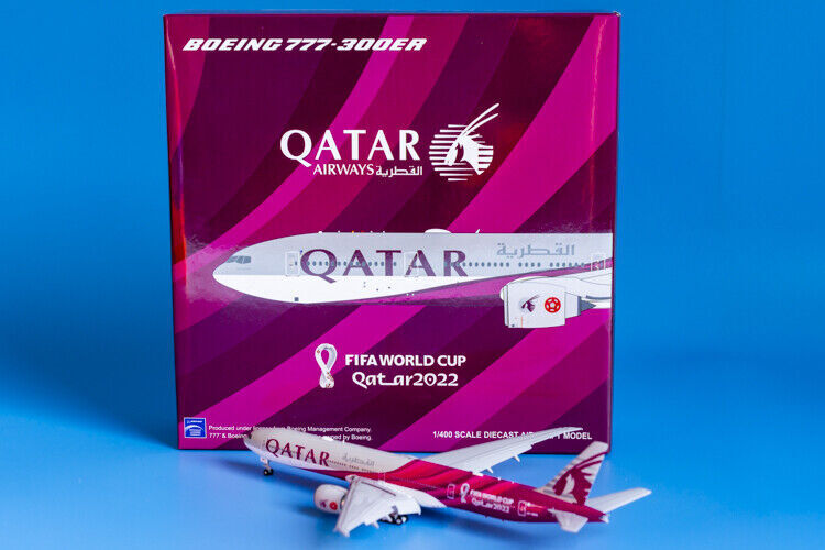 1:400 JC Wings QATAR BOEING 777-300ER Passenger Airplane Flap Down Diecast Model