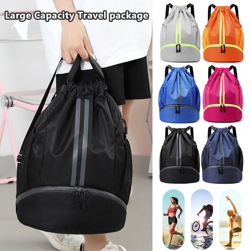 Waterproof Basketball Bag Wet Dry Separation Bags Swimming Drawstring Backpack