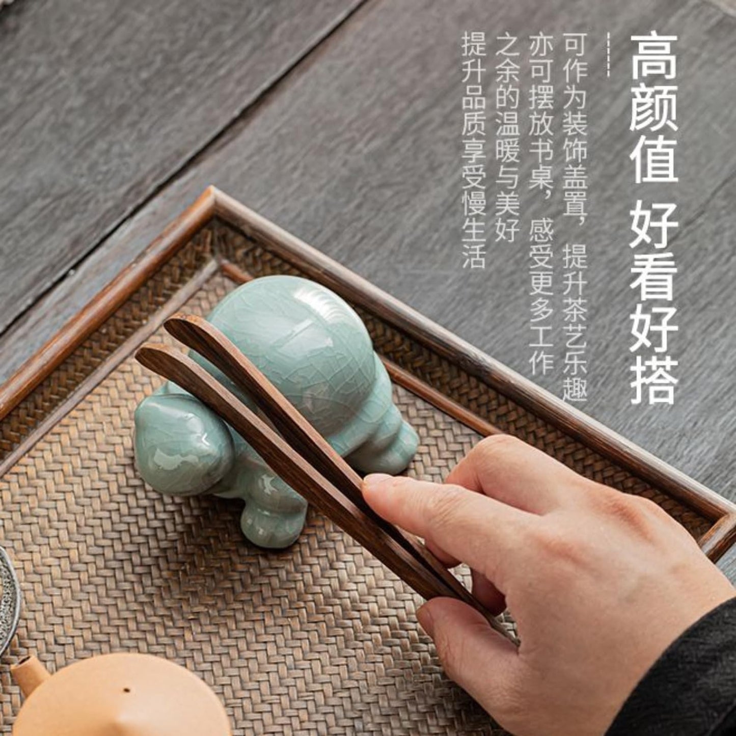 Ceramic Tea Pet Ornament 10cm Teapot Cover Holder Tea Table Decor Tea Ceremony